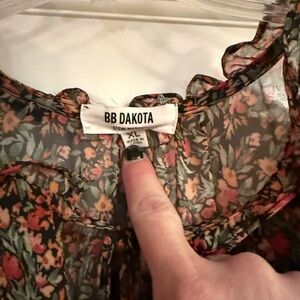 BB Dakota Multicolor Floral Sheer Top